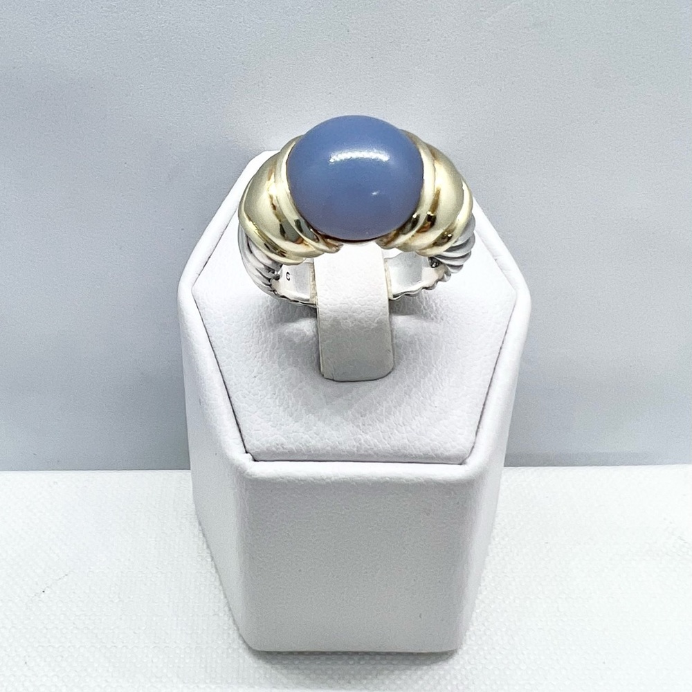 David Yurman Lavender Chalcedony Capri Ring with Gold